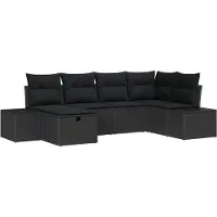 vidaXL Bankstel 6 st poly rattan