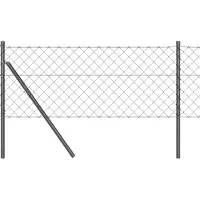 vidaXL gaashek met grondbevestiging 10 x 0,8 m PVC-Coated Staal Grijs