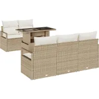 vidaXL Tuinbank Set 6 st 5-Aantal zitplaatsen Beige en Crème