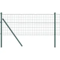 vidaXL Euro-hek met grondbevestiging 10 x 0,8 m PVC-Coated Staal Groen