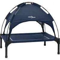 vidaXL Hondenbed 63 x 49,5 x 60 cm Staal Marineblauw