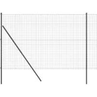 vidaXL Euro-hek met grondbevestiging 10 x 1,5 m PVC-Coated Staal Grijs