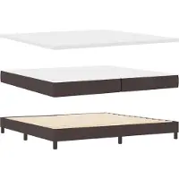 vidaXL Boxspring bed met hoofdeinde Donkerbruin 200 x 200 cm Stof