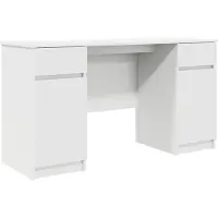 vidaXL Bureau, wit, houtvezel, 140 x 49 x 76 cm