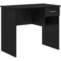 vidaXL Bureau Zwart Eiken 90 x 49 x 75 cm Bewerkt hout