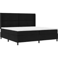 vidaXL LED Box Spring Bed met hoofdeinde Zwart 200 x 200 cm Stof