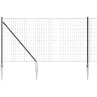 vidaXL Euro-hek met grondpennen 10 x 1 m PVC-Coated Staal Grijs Mesh