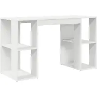 vidaXL Bureau Wit Bewerkt hout 130 x 50,5 x 75 cm
