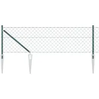 vidaXL gaashek met grondpennen 0,8 x 25 m PVC-Coated Staal Groen Mesh