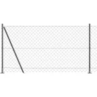 vidaXL gaashek met betonnen voetstuk 25 x 1,2 m PVC-Coated Staal Grijs