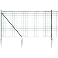 vidaXL Euro-hek met grondpennen 25 x 1,2 m PVC-Coated Staal Groen Mesh