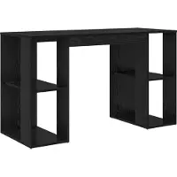 vidaXL Bureau Zwart Eiken Bewerkt hout 130 x 50,5 x 75 cm