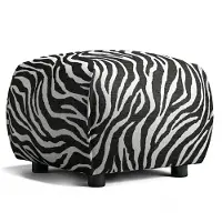 Decotique Le Petite Poef Zebra Zwart / Wit - Voetenbanken Chenille Black - 11103204