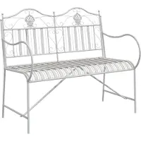 vidaXL Tuinbank 2 -Seater 103,5 x 59 x 89 cm Staal Antiek wit