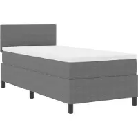 vidaXL LED boxspringbed, lichtgrijs en wit, 90 x 200 cm, cordstof