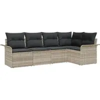 vidaXL Tuinbank Set 5 st poly rattan