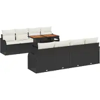 vidaXL Tuinbank Set 7 st Zwart en crème