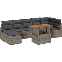 vidaXL Tuinbank Set 8 st Grijs en Bruin