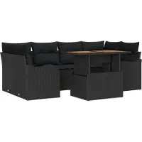 vidaXL Tuinbank Set 7 st Zwart