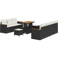 vidaXL Tuinbank Set 14 st 9-Aantal zitplaatsen Zwart en Crème