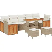 vidaXL Tuinbank Set 13 st 9-Aantal zitplaatsen Beige en Crème