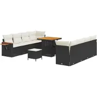 vidaXL Tuinbank Set 12 st 10-Aantal zitplaatsen Zwart en Crème