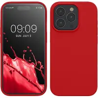 Kwmobile Case voor iPhone 15 Pro - Slank TPU-Hoesje met Zachte Afwerking - In klassiek rood