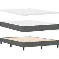 vidaXL Boxspring bed met hoofdeinde Donkergrijs 200 x 160 cm Stof