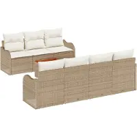 vidaXL Tuinbank Set 8 st Beige poly rattan