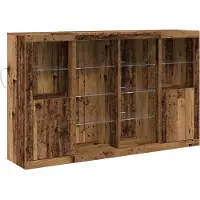 vidaXL LED Dressoir Oudhout 163 x 37 x 100 cm Bewerkt hout