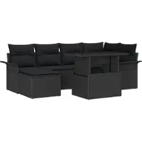 vidaXL Tuinbank Set 7 st Zwart