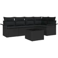 vidaXL Tuinbank Set 6 st poly rattan