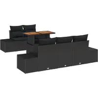 vidaXL Tuinbank Set 6 st Zwart en Bruin