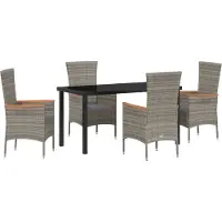 vidaXL Tuin Eettafel Set 5 st Grijs Gepoedercoat staal