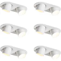 QAZQA Set van 6 inbouwspots wit GU10 35mm kantelbaar 2-lichts - Installa