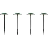 QAZQA Set van 4 prikspots groen incl. LED IP44 solar - Mushroom