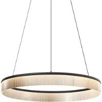 QAZQA Moderne hanglamp zwart 78cm incl. LED 3-staps dimbaar - Anello Chandelier