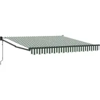 vidaXL Uitschuifbare luifel Groen en Wit 350 x 250 cm