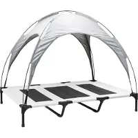vidaXL Hondenbed Zilvergrijs 122 x 93 x 106,5 cm Staal