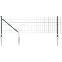 vidaXL Euro-hek met grondpennen 25 x 0,6 m PVC-Coated Staal Groen Mesh