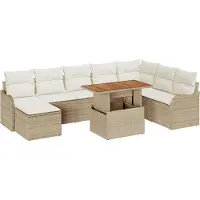 vidaXL Tuinbank Set 9 st beige en crèmekleurig
