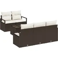 vidaXL Tuinbank Set 6 st 5-Aantal zitplaatsen Bruin en Crème