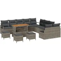 vidaXL Tuinbank Set 13 st 12-Aantal zitplaatsen Grijs
