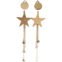 Charme Bijoux Clip oorbellen Novaa goudkleurige ster lang- geen gaatje- Lang-