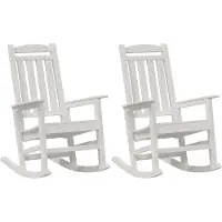 vidaXL Schommelstoel 2 pcs Wit 92 x 70 x 108 cm Polyetheen