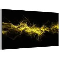 MuchoWow Aluminium schilderij 40x20 cm - Wanddecoratie metaal - Elektriciteit - Geel - Energie - Metalen muurdecoratie woonkamer - Decoratie industrieel - Foto op dibond - Industriële accessoires slaapkamer
