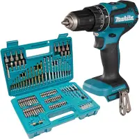 Makita DHP 485 Z accu-klopboormachine 18 V 50 Nm borstelloos + 102-delige bit- en boorset - zonder accu, zonder oplader