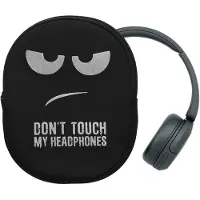 Kwmobile hoes geschikt voor Headset / Overear headphone - 23 x 18 cm - Beschermhoes voor headset in Don't Touch My Headphones design - Van neopreen - Met print