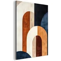 MuchoWow Aluminium schilderij 90x120 cm - Wanddecoratie metaal - Abstract - Vormen - Donkerblauw - Metalen muurdecoratie woonkamer - Decoratie industrieel - Foto op dibond - Industriële accessoires slaapkamer