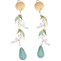 Charme Bijoux Clip oorbellen -Fallon -mint groen -goudkleurig-